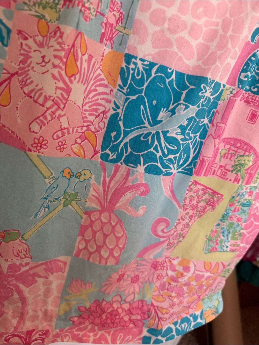 Lilly Pulitzer 💗Colorblock Patchwork Sleeveless Shift Dress - Pink, Blue & Green - Picture 13 of 15